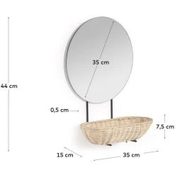 Kave Home - Petit Miroir Mural Ebian Avec étagère En Rotin Finition Naturelle 35 X 16 Cm - Naturel 9 Kave Home - Petit Miroir Mural Ebian Avec étagère En Rotin Finition Naturelle 35 X 16 Cm - Naturel -KAVE HOME Soldes 2022 64090060 4