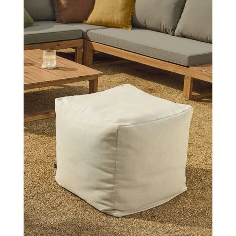 Kave Home - Pouf Carré Nedra 50 X 50 Cm Beige - Beige 4 Kave Home - Pouf Carré Nedra 50 X 50 Cm Beige - Beige – Image 2