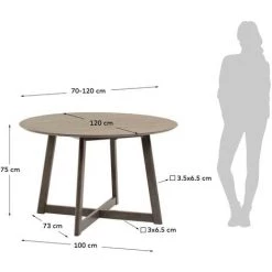 Kave Home - Table Extensible Ronde Maryse 70 (120) X 75 Cm Contreplaqué Frêne Et Pieds Bois Massif 11 Kave Home - Table Extensible Ronde Maryse 70 (120) X 75 Cm Contreplaqué Frêne Et Pieds Bois Massif -KAVE HOME Soldes 2022 64090084 5