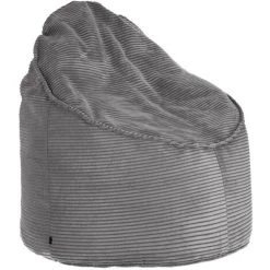 Kave Home - Pouf Wilma Velours Côtelé Grosses Côtes Gris Ø 80 Cm - Gris