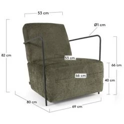 Kave Home - Fauteuil Gamer En Chenille Vert Et Métal Peint Noir - Vert 11 Kave Home - Fauteuil Gamer En Chenille Vert Et Métal Peint Noir - Vert -KAVE HOME Soldes 2022 64090132 5