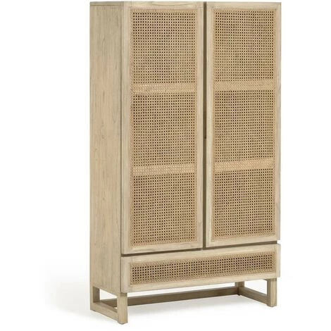 Kave Home - Armoire Rexit Bois Massif Et Contreplaqué De Mindi Avec Rotin 90 X 160 Cm - Naturel 3 Kave Home - Armoire Rexit Bois Massif Et Contreplaqué De Mindi Avec Rotin 90 X 160 Cm - Naturel