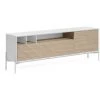 Kave Home - Meuble TV Marielle 2 Portes Placage Frêne Laqué Blanc Et Métal Blanc 187 X 63 Cm - Blanc -KAVE HOME Soldes 2022 67432056 1
