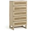 Kave Home - Commode Rexit 5 Tiroirs Bois Massif Et Contreplaqué De Mindi Avec Rotin 60 X 113 Cm - Naturel 2 Kave Home - Commode Rexit 5 Tiroirs Bois Massif Et Contreplaqué De Mindi Avec Rotin 60 X 113 Cm - Naturel -KAVE HOME Soldes 2022 67432084 1