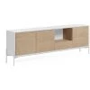 Kave Home - Buffet Marielle 3 Portes Et 1 Tiroir En Plaqué De Frêne Laqué Et Métal Blanc 207 X 69 Cm - Blanc -KAVE HOME Soldes 2022 67432086 1