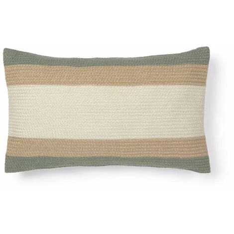 Kave Home - Housse De Coussin Leeith 100% PET Vert Et Beige à Rayures 30 X 50 Cm - Vert 3 Kave Home - Housse De Coussin Leeith 100% PET Vert Et Beige à Rayures 30 X 50 Cm - Vert