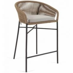 KAVE HOME Soldes 2022 8 Kave Home - Tabouret Yanet En Corde Beige Hauteur 80 Cm