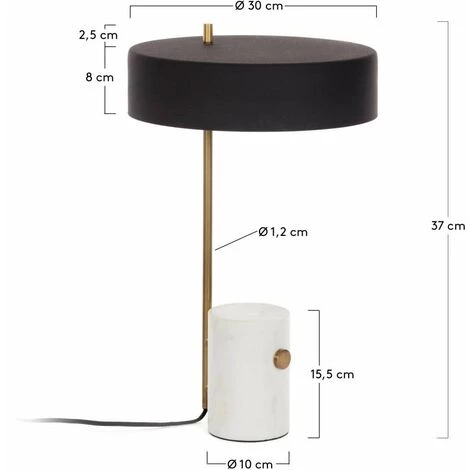 Kave Home - Lampe De Table Phant Adaptateur UK - Noir 5 Kave Home - Lampe De Table Phant Adaptateur UK - Noir – Image 3