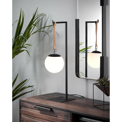 Kave Home - Lampe De Table Monteiro Adaptateur UK - Noir 4 Kave Home - Lampe De Table Monteiro Adaptateur UK - Noir – Image 2