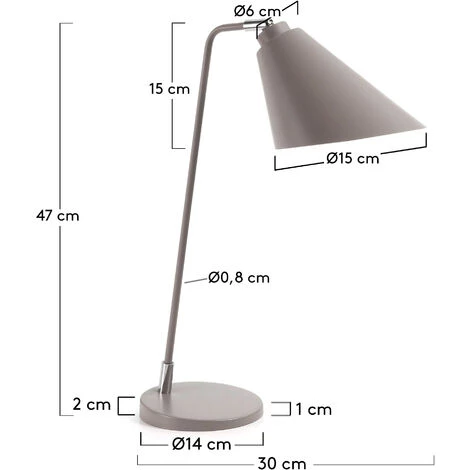 Kave Home - Lampe De Table Tipir, Gris - Gris 5 Kave Home - Lampe De Table Tipir, Gris - Gris – Image 3