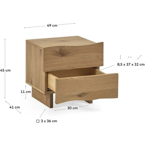 Kave Home - Table De Nuit Rasha En Contreplaqué De Chêne Finition Naturelle 49 X 45 Cm - Naturel 6 Kave Home - Table De Nuit Rasha En Contreplaqué De Chêne Finition Naturelle 49 X 45 Cm - Naturel – Image 4
