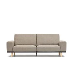 Kave Home - Canapé Noa 3 Places Beige Avec Pieds Finition Naturelle 230 Cm - Beige