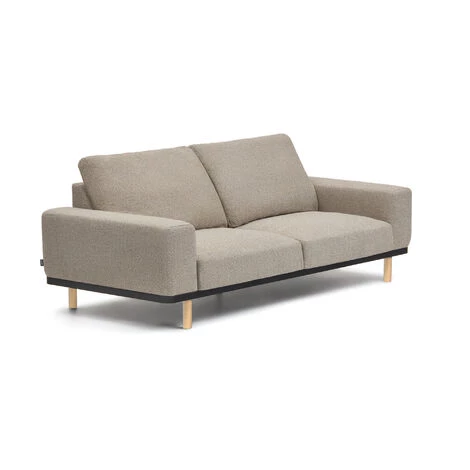 Kave Home - Canapé Noa 3 Places Beige Avec Pieds Finition Naturelle 230 Cm - Beige 4 Kave Home - Canapé Noa 3 Places Beige Avec Pieds Finition Naturelle 230 Cm - Beige – Image 2