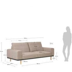 Kave Home - Canapé Noa 3 Places Beige Avec Pieds Finition Naturelle 230 Cm - Beige 9 Kave Home - Canapé Noa 3 Places Beige Avec Pieds Finition Naturelle 230 Cm - Beige -KAVE HOME Soldes 2022 69034623 4