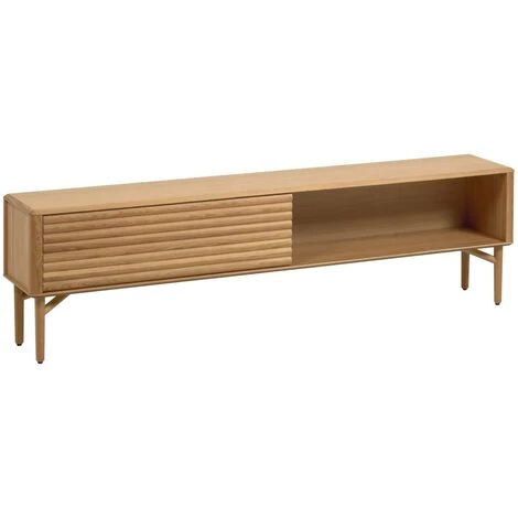 Kave Home - Meuble TV Lenon 2 Portes En Bois Massif Et Placage De Chêne 200 X 57 Cm FSC MIX Credit - Naturel 5 Kave Home - Meuble TV Lenon 2 Portes En Bois Massif Et Placage De Chêne 200 X 57 Cm FSC MIX Credit - Naturel – Image 3