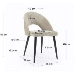 Kave Home - Chaise Mael En Chenille Beige Et Pieds En Acier Peint Noir - Beige 11 Kave Home - Chaise Mael En Chenille Beige Et Pieds En Acier Peint Noir - Beige -KAVE HOME Soldes 2022 69034629 5