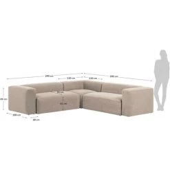 Kave Home - Canapé Dangle Blok 4 Places Beige 290 X 290 Cm - Beige 11 Kave Home - Canapé Dangle Blok 4 Places Beige 290 X 290 Cm - Beige -KAVE HOME Soldes 2022 70055578 5