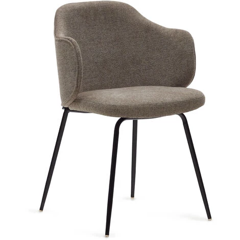 Kave Home - Chaise Suanna Marron Avec Pieds En Acierfinition Peinture Noire - Marron 3 Kave Home - Chaise Suanna Marron Avec Pieds En Acierfinition Peinture Noire - Marron