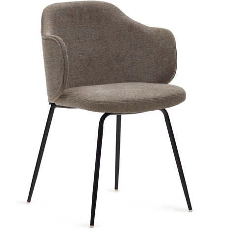 Kave Home - Chaise Suanna Marron Avec Pieds En Acierfinition Peinture Noire - Marron 4 Kave Home - Chaise Suanna Marron Avec Pieds En Acierfinition Peinture Noire - Marron – Image 2