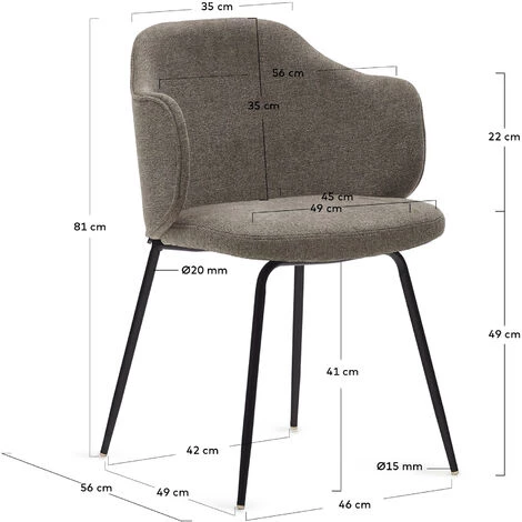 Kave Home - Chaise Suanna Marron Avec Pieds En Acierfinition Peinture Noire - Marron 6 Kave Home - Chaise Suanna Marron Avec Pieds En Acierfinition Peinture Noire - Marron – Image 4