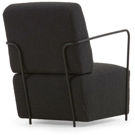 Kave Home - Fauteuil Gamer En Laine Bouclée Marron Et Métal Peint Noir - Noir 5 Kave Home - Fauteuil Gamer En Laine Bouclée Marron Et Métal Peint Noir - Noir – Image 3