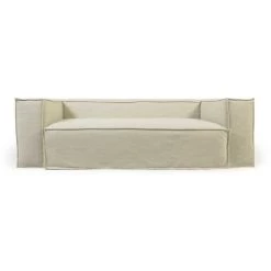 Kave Home - Canapé Déhoussable Blok 2 Places En Lin Blanc 210 Cm - Blanc